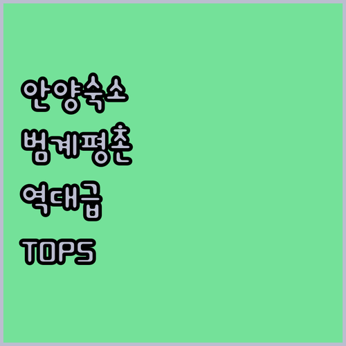 안양 숙소 추천 범계 평촌역 호텔 5곳 위치와 시설 사진 분석