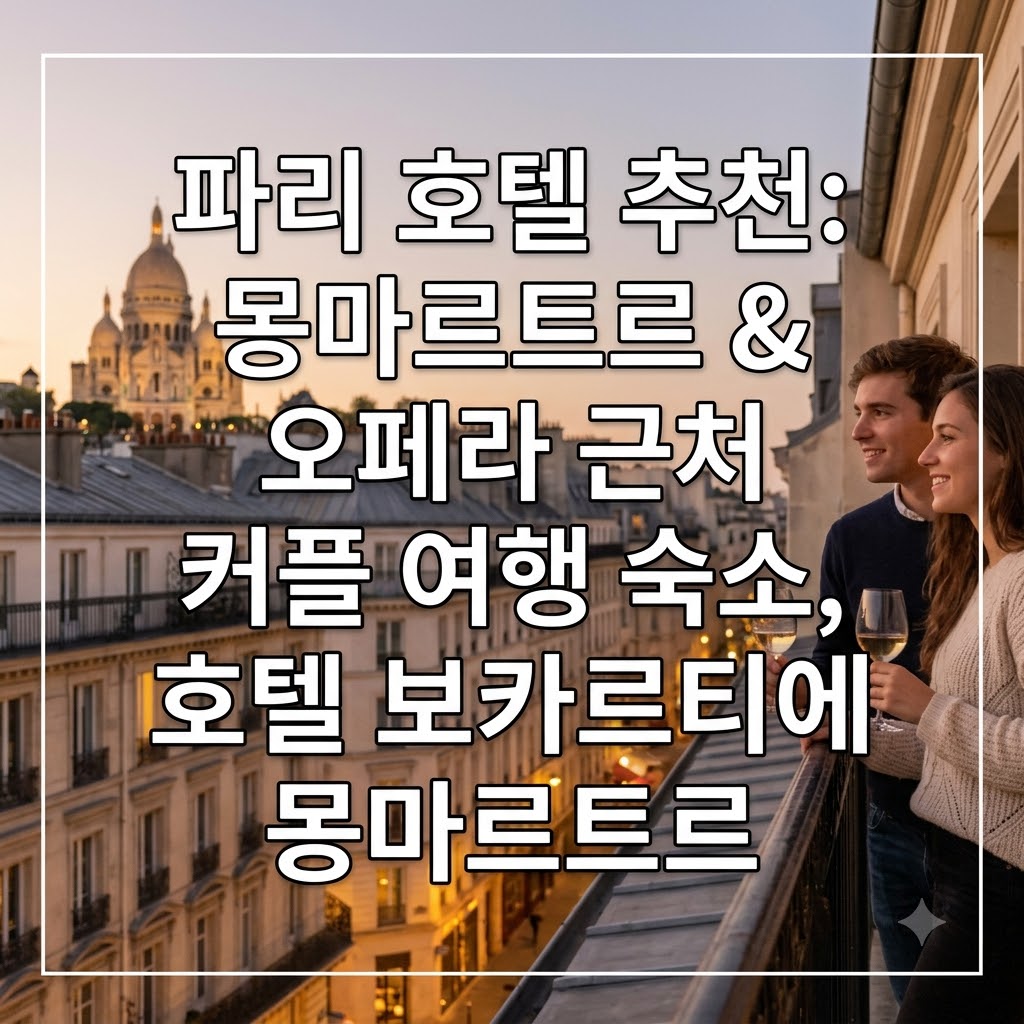 파리 호텔 추천 몽마르트르와 오페라 인근 커플 여행 숙소 호텔 보카르티에 몽마르트르