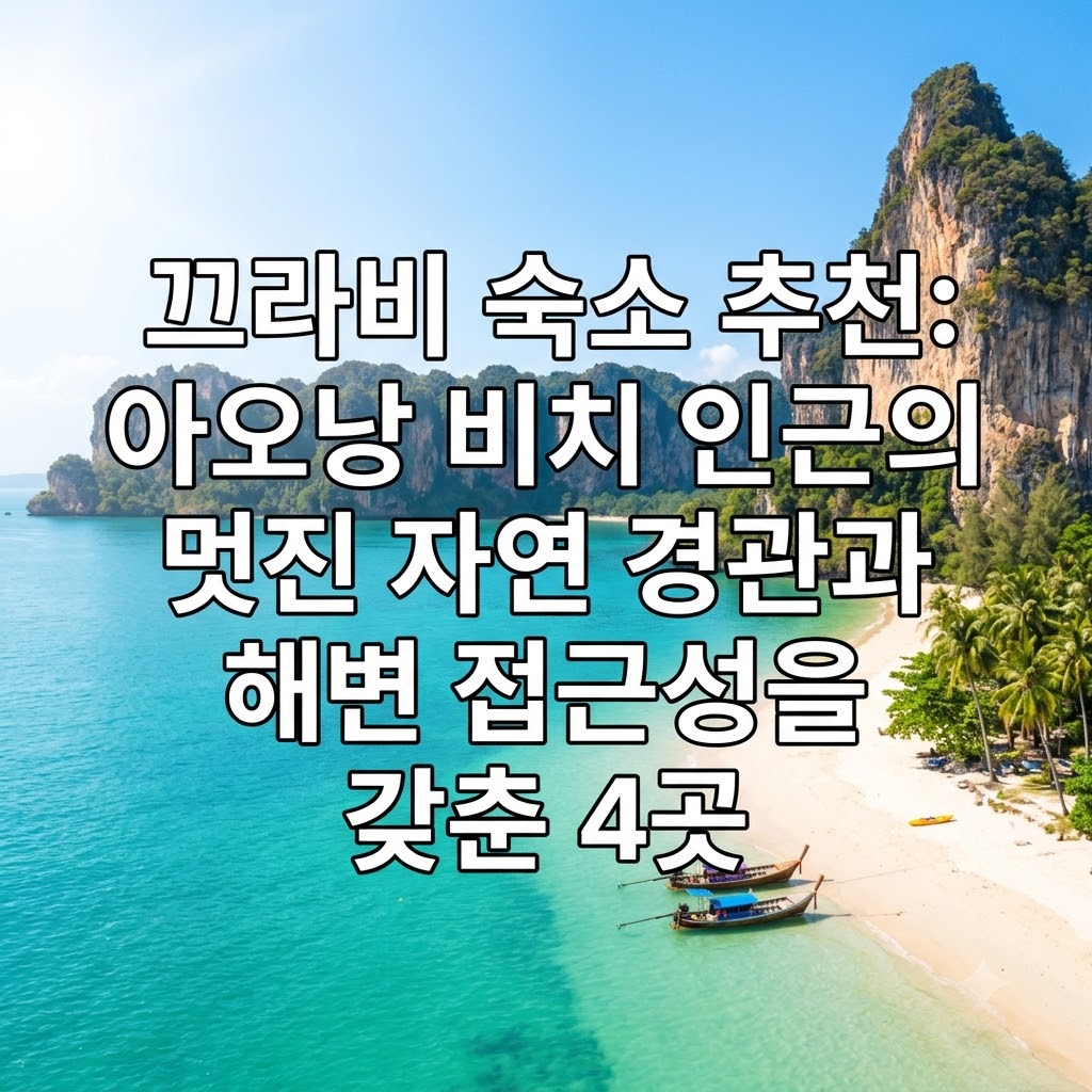 끄라비 숙소 추천 아오낭 비치 근처 자연 경관과 해변 접근성 좋은 4곳