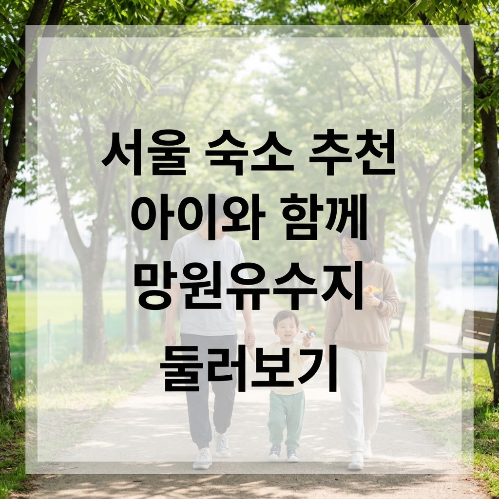 서울 숙소 추천 아이와 함께 망원유수지 체육공원 둘러보기