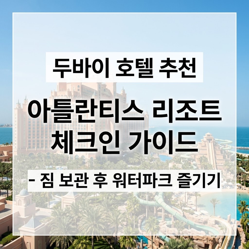 두바이 호텔 추천 짐 보관 후 워터파크부터 즐기는 아틀란티스 리조트 체크인 가이드