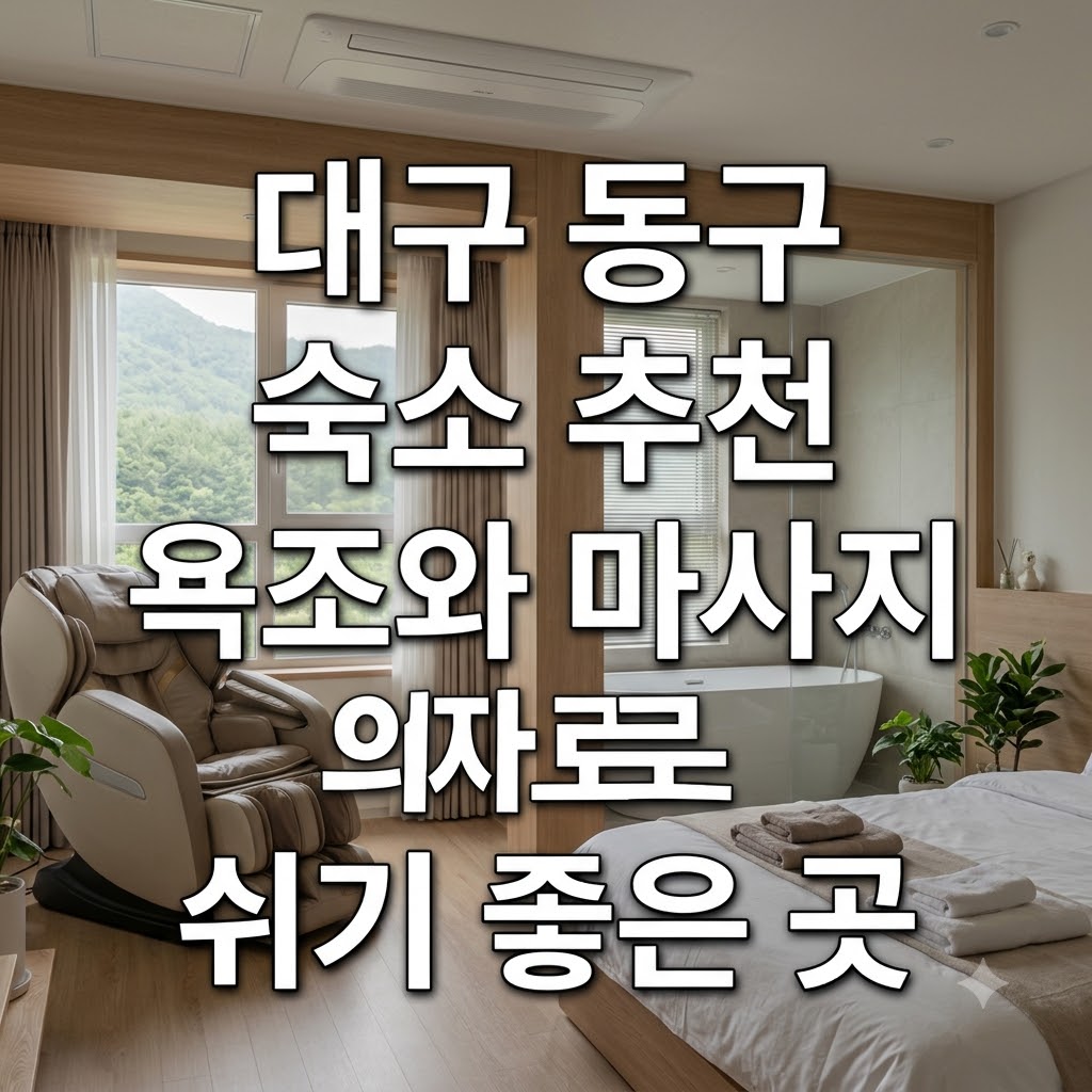대구 동구 숙소 추천 욕조와 마사지 의자로 쉬기 좋은 곳