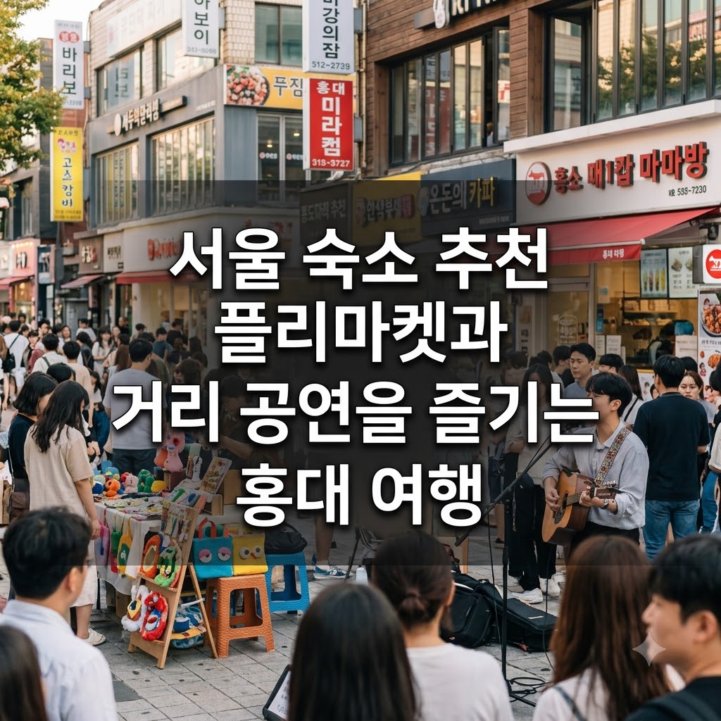 서울 숙소 추천 플리마켓과 거리 공연을 즐기는 홍대 여행